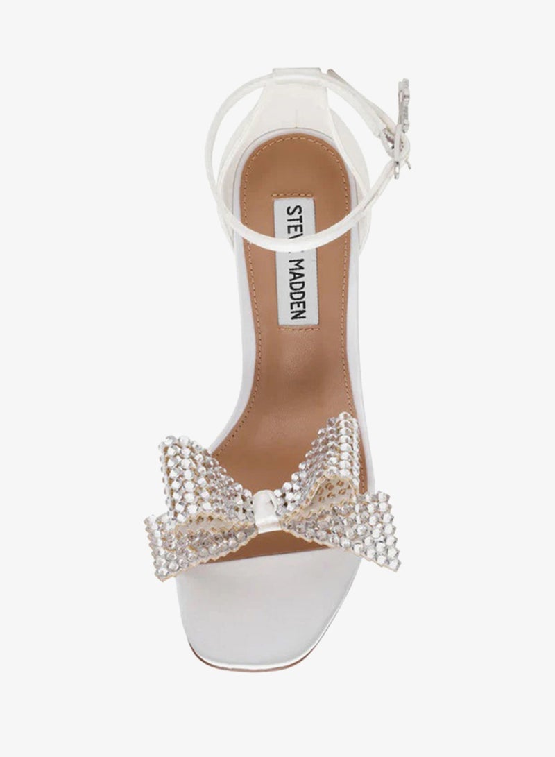 ستيف مادن صنادل بكعب عالٍ بشريط للكاحل من الساتان - Image 3